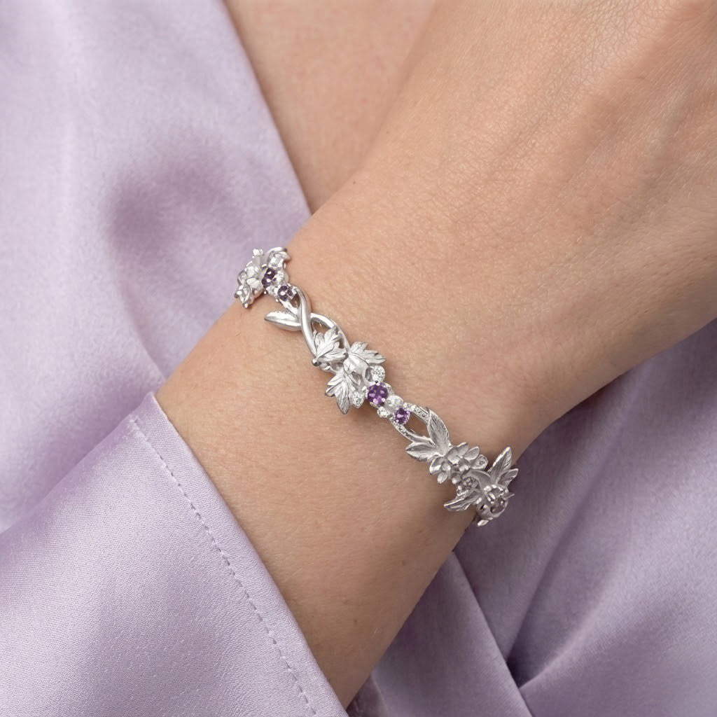 The Violet Vine | S999 Silver Narrative Cuff - Image 3