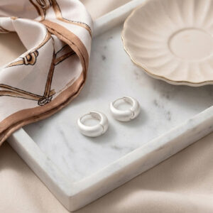 The Matte Huggie | S999 Silver Narrative Earrings